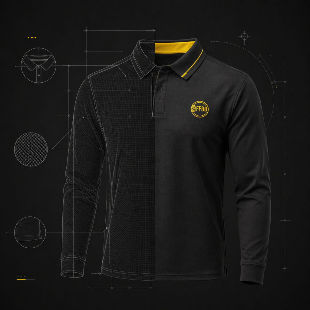 Polo manches longues FFBB - version noire