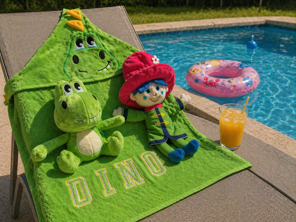 Univers Dino en bord de piscine